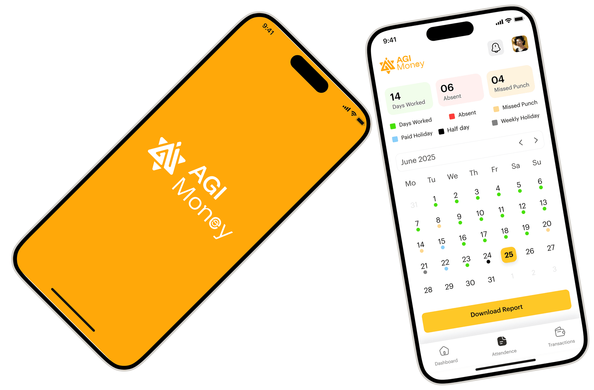 Mobile phones showing app interface